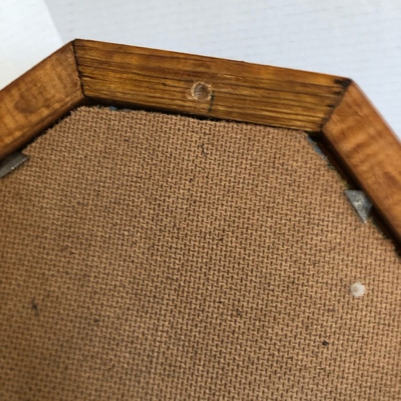 Vtg Rustic Octagonal Needlepoint Wall Art - Picture 5 of 13